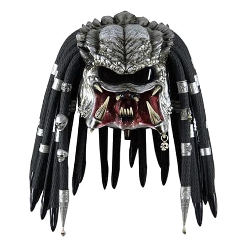 Image of Claofoc Predator Mask Helmet Scary Xenomorph Alien Mask Costume Movie Silver Monster Predator Helmet Latex Halloween Cosplay
