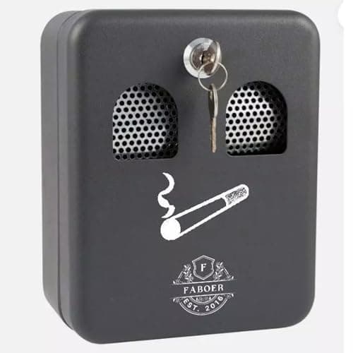 Image of Faboer Wall Mounted Lockable Cigarette Ashtray Ash Bin Ashbin for Pub Office Restaurant Outdoor Garden Smoking Butt Tray Can Outside with 2 Keys - Anthracite Grey