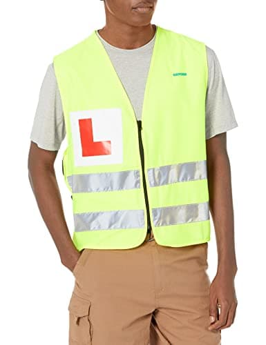 Image of Oxford Bright Vest L (M/L) High Viz Zipped Vest With L Plate (Learner, Yellow, M-L UK