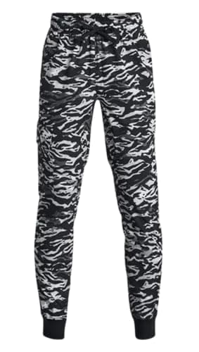Image of Under Armour Pennant Woven Boys Cargo Pants, Camo Black/Gray, M