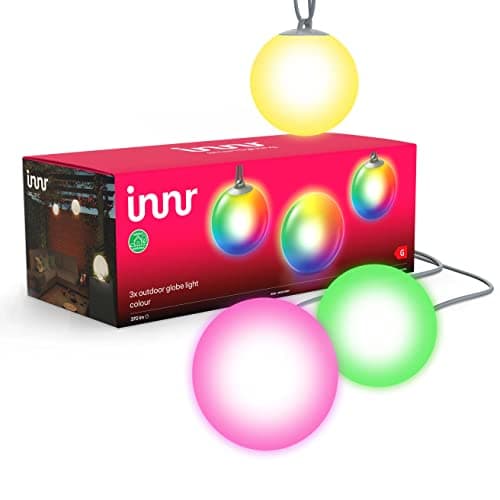 Image of Innr Smart Globe Lights, Zigbee, Work with Hue* and Alexa (Bridge Required), White & Colour, Garden LED Spotlights, IP65 Waterproof, Outdoor Pathway Lighting, Complete Set (3-Pack)