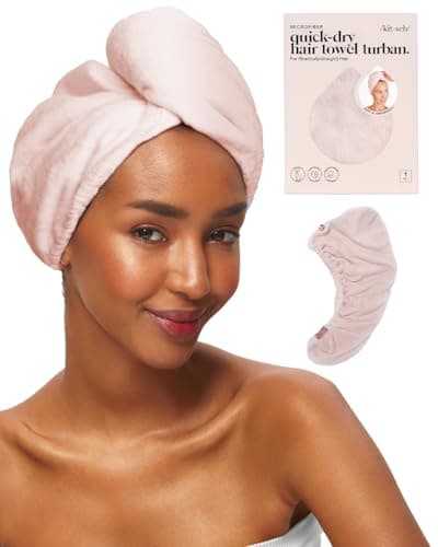 Image of Kitsch Microfiber Hair Towel Wrap for Women – Ultra Absorbent Microfiber Bath Towels for Wet, Curly, Long or Short Hair – Anti-Frizz Hair Wrap, Great Hair Care Gifts for Women – Blush