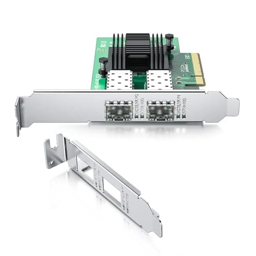Image of REDLUX 10Gb Ethernet PCIE Network Card for Intel X520-DA2, 82599ES Chip, Dual SFP+ Ports, PCIe 2.0x8, 10G NIC Card with half & full height bracket Support Windows 7/8/10/Linux/Vmware