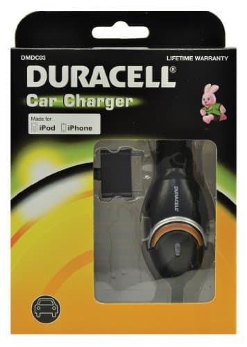 Image of Duracell Apple iPhone 3/3GS/4/4S/iPod Classic/iPod Nano 6G/Touch Universal Car Adapter - Black