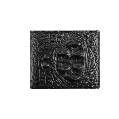 Image of PITERIO Men wallet black Crocodile leather wallet large capacity handcrafted wallet genuine leather multi slot card bag for men