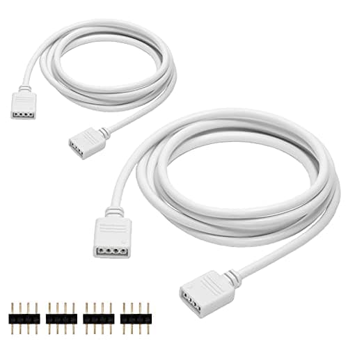 Image of Aroidful 2Pcs 1.5M 4PIN LED Strip Light Extension Cable Wire, RGB LED Connector Cable 4 Pin, LED RGB Extension Cable for 5050 3528 2835 RGB LED Strip Light