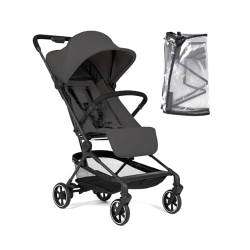 Image of Hauck Lite N Care, Dark Anthracite - Ultra Light Carbon Fibre Pushchair (5.5 kg), Compact City & Travel Stroller with Carry Strap, IATA Cabin Size One-Hand Fold, Fully Reclining from Birth to 22 kg