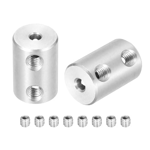Image of sourcing map Rigid Screw Coupling 3mm to 3mm Shaft Coupler Connector L18mm x D12mm Steel Joint Connector Rigid Coupling Set for 3D Printers DIY Encoder with 8 M4 Screw, 2 Pcs