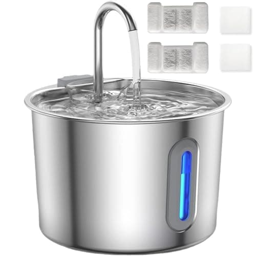 Image of Cat Water Fountain for Drinking,Advanced 304 Stainless Steel 2.2L/74oz with Detachable Tank, Easy to Clean, Automatic Pet Fountain Cats Water Dispenser, Auto Kitty Watering Supplies, Dogs