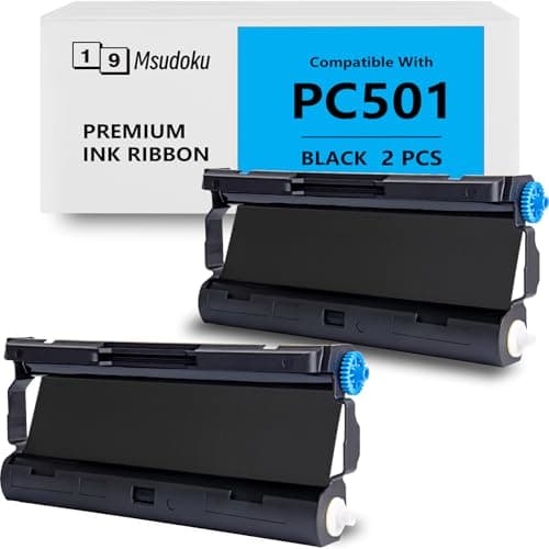 Image of Msudoku PC501 Ribbon Compatible with Brother PC 501 PC-501 Fax Cartridge Replacement for FAX 575 Fax Printers(2 Pack)