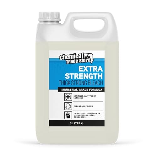 Image of Chemical Trade Store - Thick Strong Bleach 5 Litre - Heavy-Duty Hygienic Surface Cleaner - Powerful Formula for Toilets, Drains, Kitchens & Bathrooms