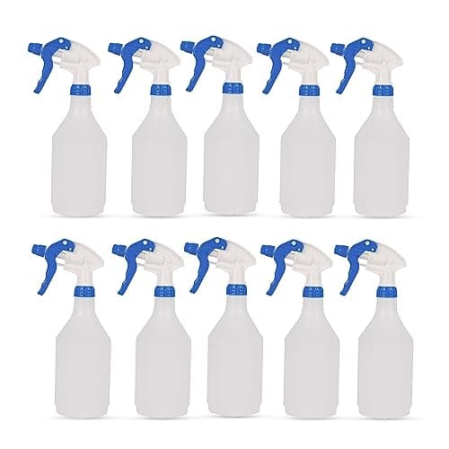 Image of DCS Pack of 10 Plastic Water Spray Bottles for Cleaning 750ml – Hand Trigger Empty Spray Bottles for Gardening and Home Cleaning – Heavy duty Industrial Refillable Mist Spray Bottle (Blue)