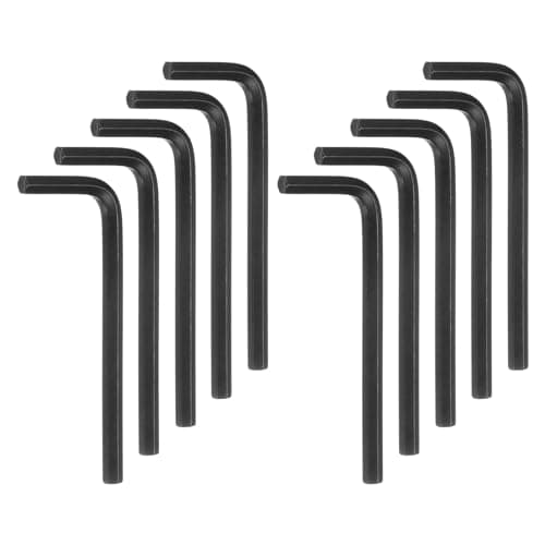 Image of sourcing map 10pcs Hex Key Wrench 4mm L-Shape Hexagon Metric Wrenches Chrome Vanadium Steel Repairing Tool for Home Repair, Black