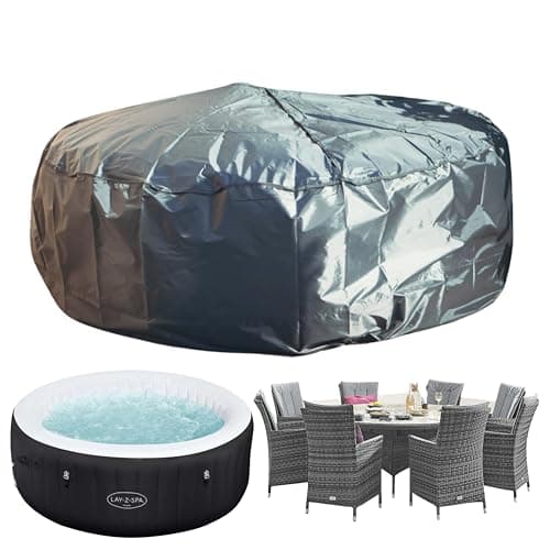 Image of Speedwellstar Round Garden Table Hot Tub Cover Large 210 cm Fitted Circular Drawstring Circular (Large Round Cover)