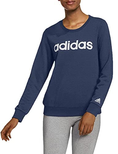 Image of adidas womens Linear French Terry Sweatshirt Crew Navy 2X
