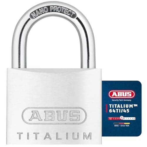 Image of ABUS Titalium 64TI/45 Padlock - Basement Lock with Lock Body Made of Special Aluminium - Hardened Steel Shackle - ABUS Security Level 5