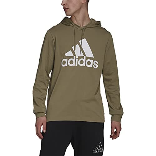 Image of adidas Men's Essentials Logo Hoodie, Orbit Green/White, S