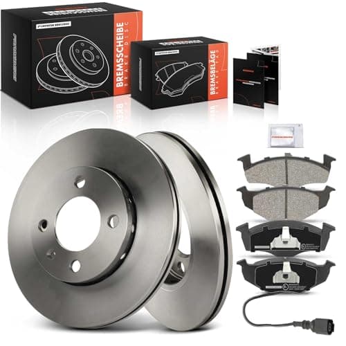 Image of Frankberg Brake Kit incl. 2x Brake Disc + 4x Brake Pad Front Compatible with L.u.p.o 6E1 6X1 Polo 6N1 6N2 APink 6H1 Polo Classic 6V2 Replace# 6N0615301C