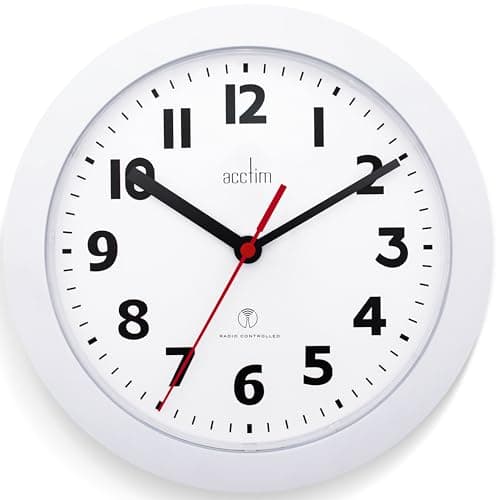 Image of Acctim Parona Radio Controlled Wall Clock 23cm Diameter (White)