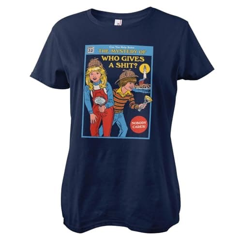 Image of Steven Rhodes Officially Licensed The Mystery of Who Gives A Sh*t Women T-Shirt (Navy), Small