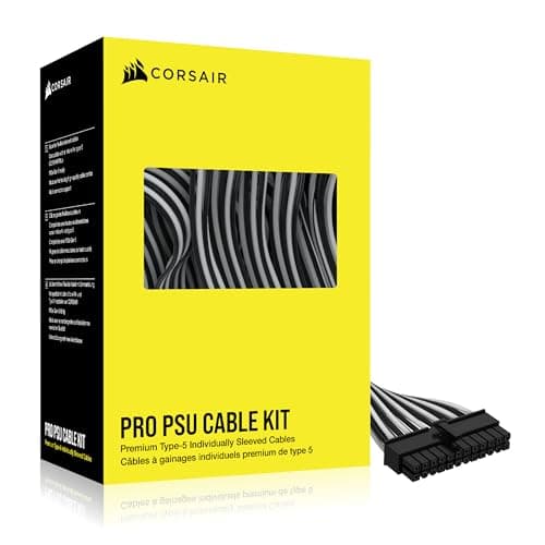 Image of Corsair Premium Individually Sleeved Type-5 PSU Cables - Pro Kit - Black & White