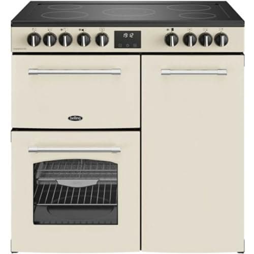 Image of Belling Farmhouse 90E 90cm Electric Range Cooker with Ceramic Hob - Cream - A/A Rated