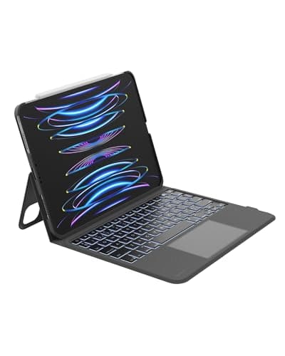 Image of Belkin Everyday iPad Keyboard Case with Cradle, Backlit Bluetooth Keyboard, Trackpad Gestures, Magnetic Apple Pencil Holder, QWERTY, Media Keys, For iPad Air 11” M2/M3, 10.9”, iPad Pro 11”