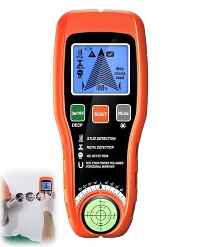 Image of Ninnyi 7 in 1 Live Ac Cable Detection, Digital Stud Finder Wall Scanner, Portable Metal and Electric Wire Detector with Lcd Display for Home Renovation, Electricians, DIY