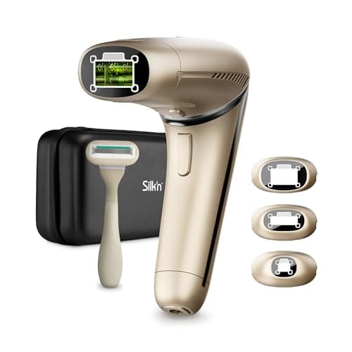Image of Silk'n Hair Remover for Women and Men - Silk'n 7 - IPL Hair Removal Device - Rotatable Head, 3 Attachments, and Razor - For Face, Bikini Line, and Body - Suitable for All Skin Tones - Gold