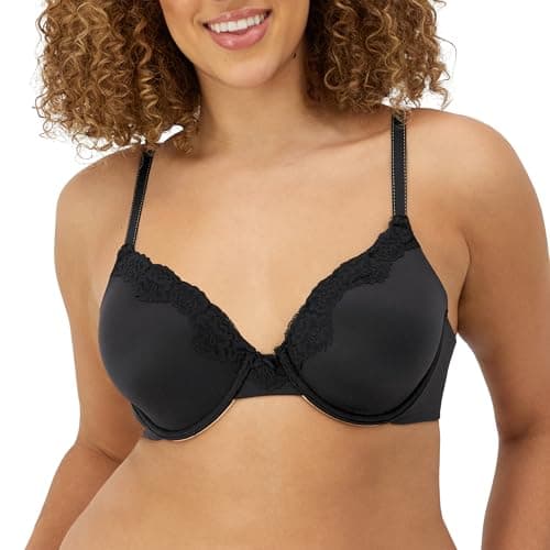 Image of Maidenform Women's Comfort Devotion - Underwire Everyday Bra, Black Bk W Bdb, 36D UK