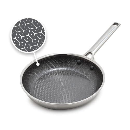 Image of GreenPan Hybrid Stainless Steel Non-Stick 24cm Pan APEX Tri-Ply Thermobond PFAS Free Ceramic Pan, Induction Safe, Oven Safe up to 220°C, Dishwasher Safe, Silver