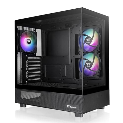 Image of Thermaltake View 270 Plus TG ARGB Black Mid Tower E-ATX Case; 3x120mm ARGB Fans Included; Support Up to 360mm Radiator; Front & Side Dual Tempered Glass Panel; CA-1Y7-00M1WN-01; 3 Year Warranty