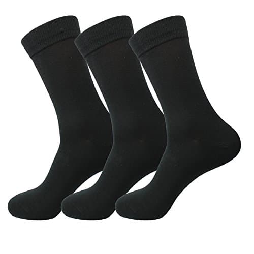 Image of Jasmine Silk 3 Pairs Supersoft Mens 100% Bamboo Socks Thermal Sock Black 6.5-11