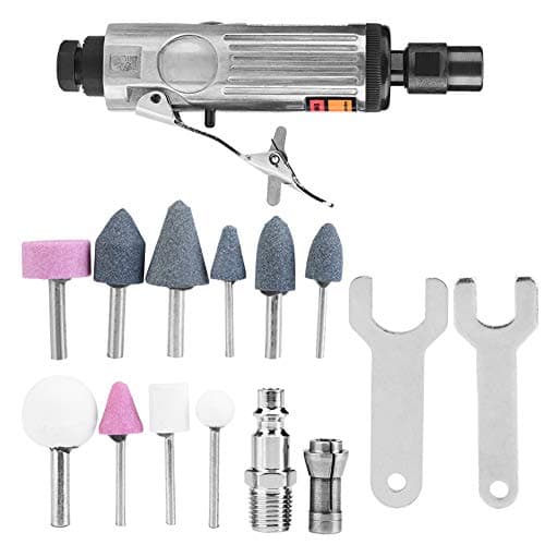Image of 16PCS Air Die Grinder Kit, 23000RPM Pneumatic Sander Machine Polishing Tool with 6mm and 3mm Collets of Cutting Grinding Finishing