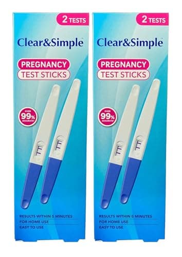 Image of Clear and Simple Pregnancy Test 2 Boxes of 2 Sticks - Bundled by Smart Cutie