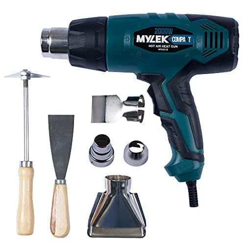 Image of MYLEK Hot Air Heat Gun 2000W - Professional Handheld DIY Crafting, Paint Stripper, Varnish Stripping, Shrinking PVC, Wrapping, Embossing, Thawing, Bending, 2 Modes Max 650°C, 6 PCE Accessory Kit