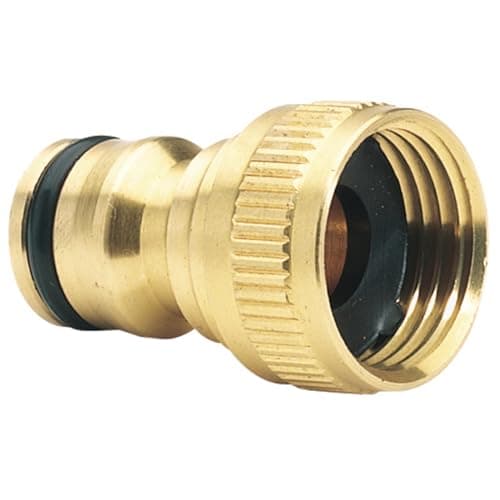 Image of Draper 36197 Brass Garden Hose Tap Connector, 1/2", Gold
