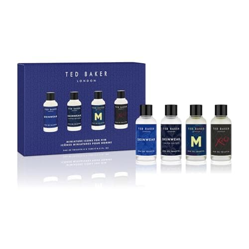 Image of Ted Baker Mini Cologne Gift Set for Him Mini Eau de Toilette: Skinwear, Skinwear Limited Edition, M, X2O, Travel Friendly Men’s Fragrance Collection Great Gift Idea For Men 4 x 0.51 fl oz /15ml