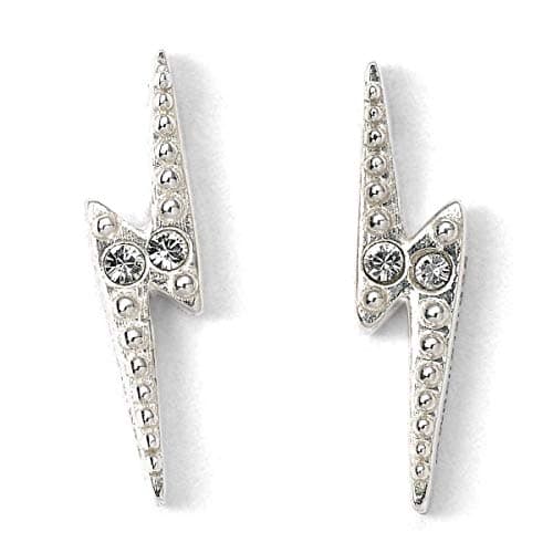 Image of Harry Potter Sterling Silver Lightning Bolt Stud Earrings Embellished with Crystal Elements