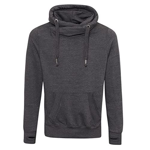 Image of AWDis Just Hoods JH021 Unisex Cross Neck Hoodie - Charcoal - XS