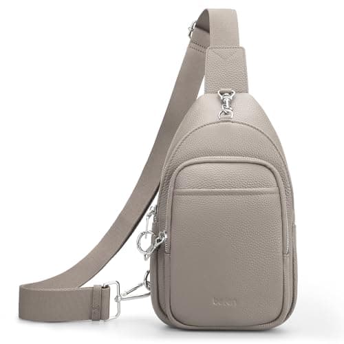 Image of befen Genuine Leather Cross Body Bags for Women Small Women's Cross-body Bags Grey RFID Travel Sling Bag Men with Multiple Pockets