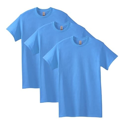 Image of Gildan Heavy Cotton T-Shirt, Style G5000, Multipack, Carolina Blue (3 Pack), L (Pack of 3)