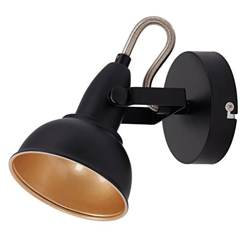 Image of BRILONER - Adjustable Wall Light, Vintage, E14 Socket, max. 40W, Retro Wall Lamp, Indoor Sconce, Bedside Wall Lights, Living Room Spotlight, Bedroom Light Sconce, 15.6 x10 cm, Black-Gold