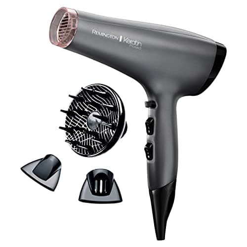Image of Remington Keratin Protect Hair Dryer (Infused with Keratin and Almond Oil for Smooth, Healthy Looking Hair, Powerful, Fast, Diffuser, 2 Concentrators - Super Slim & Fast-Drying, Ionic, 2200W) AC8008