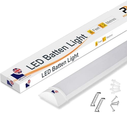 Image of Morris LED Batten Slimline Tube Light 2FT 3FT 4FT 5FT 6FT Wall/Ceiling Mount (6000k) (4FT (120cms))