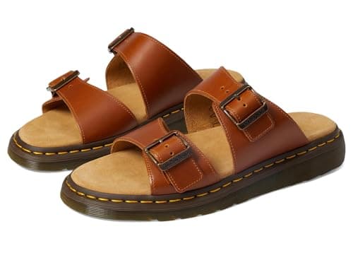 Image of Dr. Martens Unisex-Adult Josef Slide Sandal, Oak Analine, 14 Women/13 Men