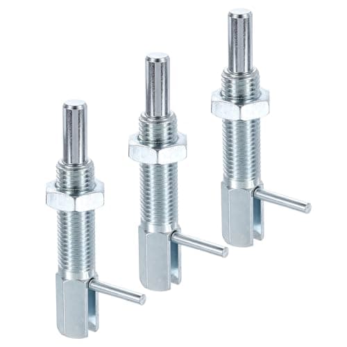 Image of sourcing map 3Pcs Retractable Indexing Plunger Pin, M16 l Spring Plunger Carbon Steel Spring Loaded Latch Telescopic Locking Pin with Nut for Machinery Shipbuilding
