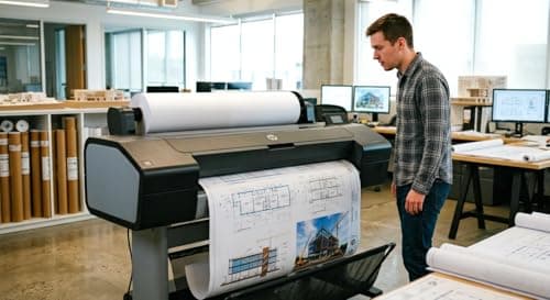 Image of Premium Inkjet Coated Bright White Paper Roll 100gsm – Pack of 2, 610mm x 45m – High-Resolution Matte Wide Format Plotter Paper – Water Resistant – Compatible with HP Canon Epson Xerox