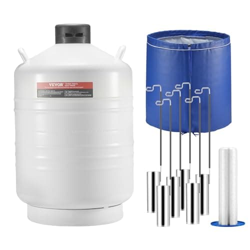 Image of VEVOR Liquid Nitrogen Tank, 30 L Aluminum Alloy Liquid Nitrogen Container, LN2 Tank Dewar with 6 Canisters and Carry Bag with Straps, Cryogenic Tank for Beauty Industry, Semen Preservation, Scientific