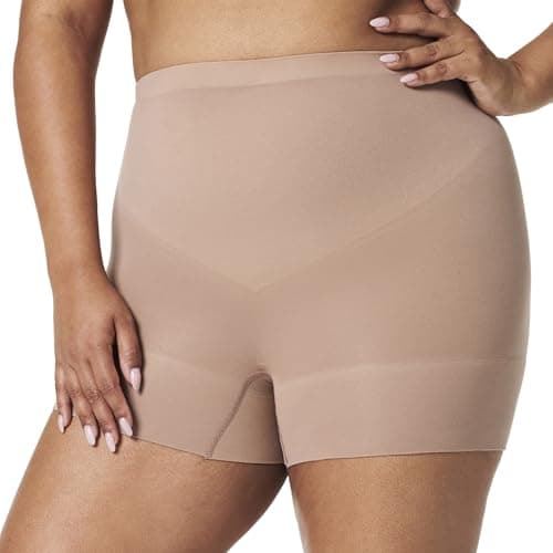 Image of Spanx SPANXsculpt Power Series Boyshort - For All Hemline Lengths - Lightweight Core Control Shapewear - Dig-Free Waistband- Cafe Au Lait - Medium